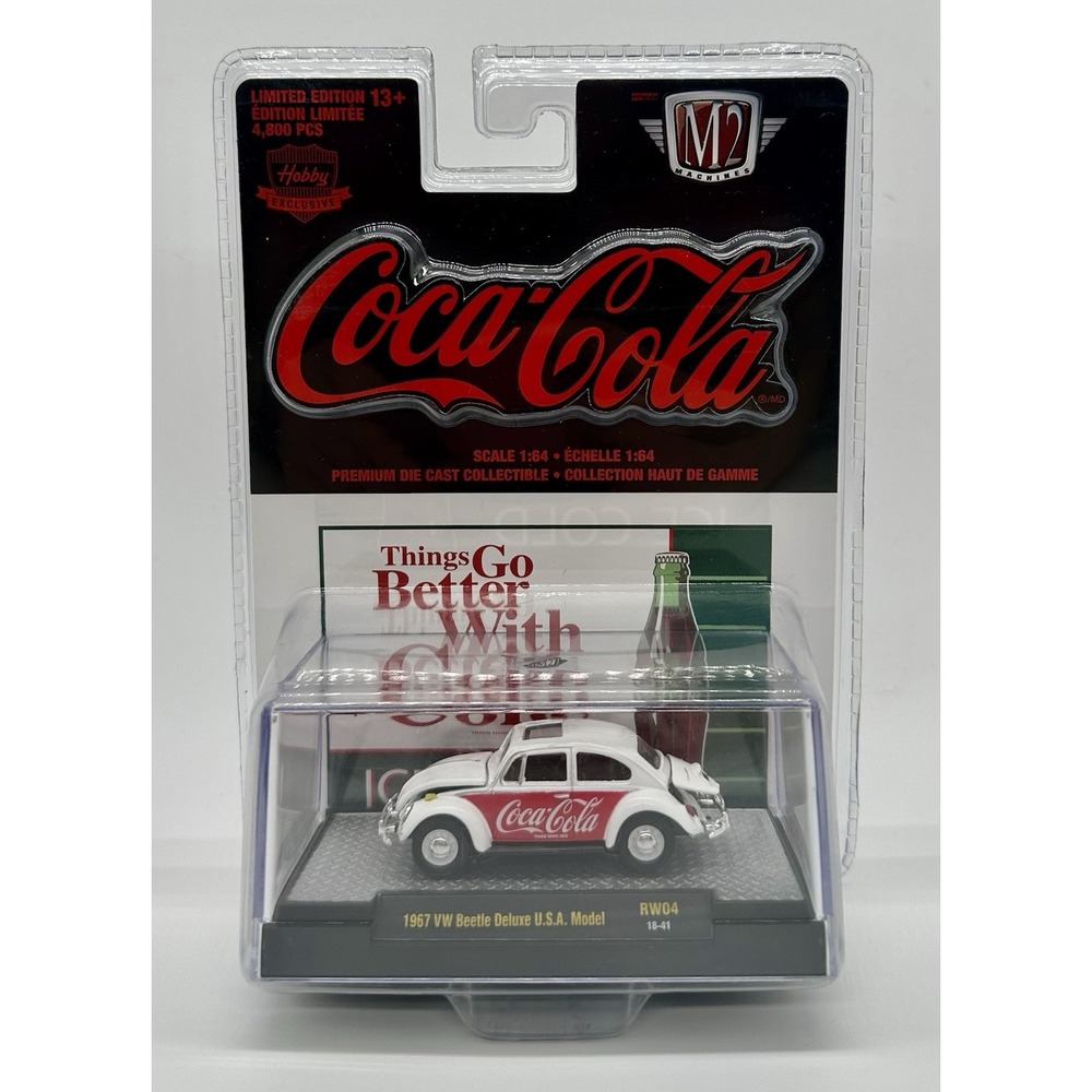 M2 Machines Coca-Cola 1967 VW Beetle Deluxe USA Model 1:64 Diecast NEW